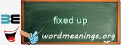 WordMeaning blackboard for fixed up